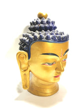 Carica l'immagine nel visualizzatore di Gallery, Statua volto di Buddha dorato