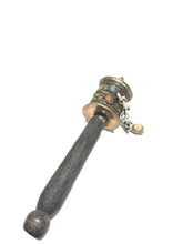Carica l'immagine nel visualizzatore di Gallery, Mulinello delle Preghiere piccolo 12 cm in ottone, legno e pietre dure