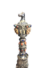 Carica l'immagine nel visualizzatore di Gallery, Phurba in Argento, Osso di Yak, corallo, lapislazzuli e pasta turchese