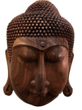 Carica l'immagine nel visualizzatore di Gallery, Volto di Buddha da parete in legno