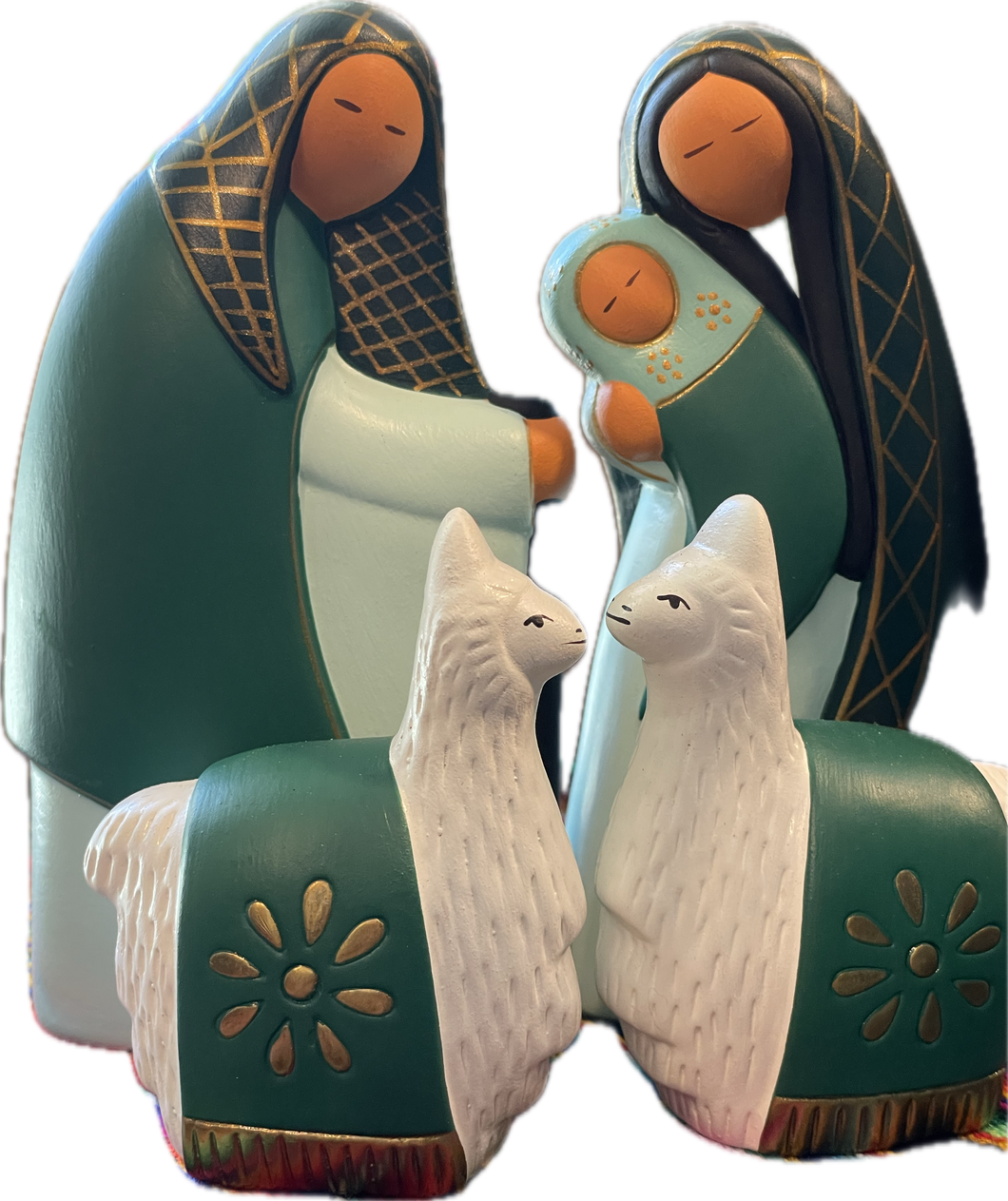 Presepe peruviano moderno in 2 colori occhi chiusi