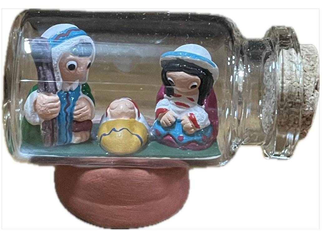 Presepe in bottiglia Peru