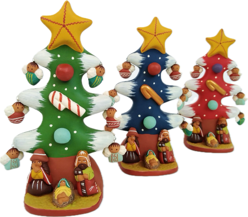Presepe peruviano alberello grande in 3 colori