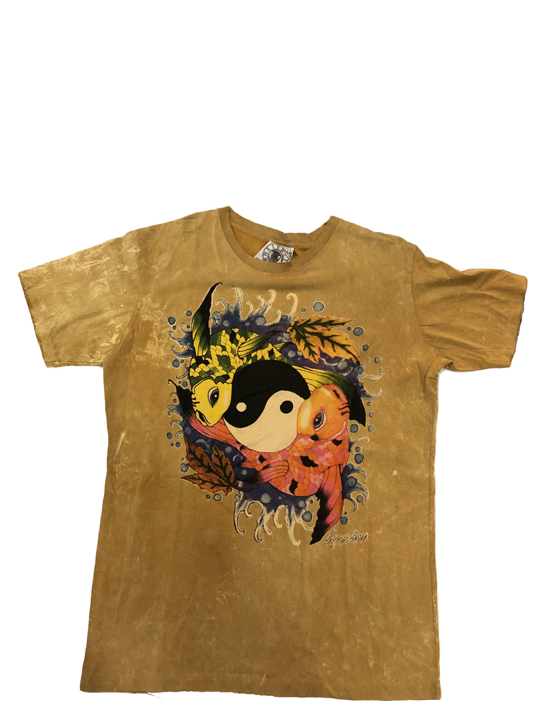 Maglia in cotone thailandese con Yin e Yang e carpe