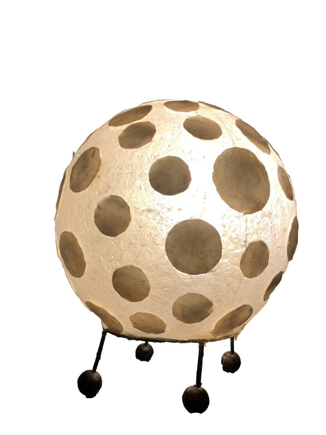 Lampada tonda in resina e madreperla 23 cm