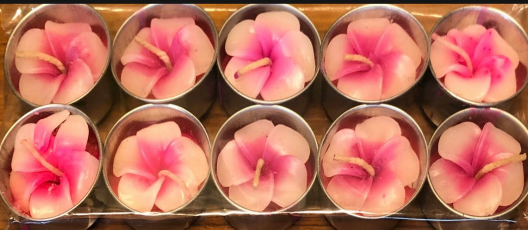 Pacco da 10 candeline profumate a forma di fiore