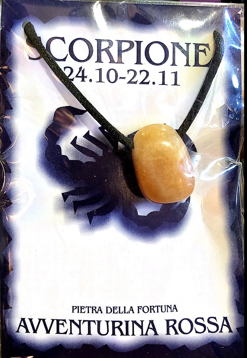 Collana con ciondolo Avventurina Rossa segno Scorpione