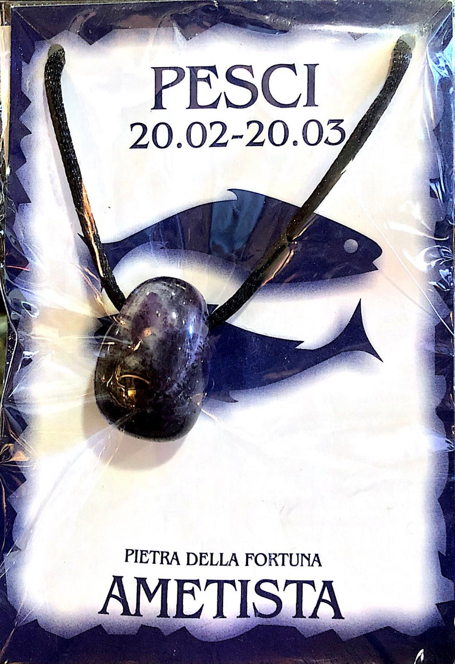 Collana con ciondolo Ametista segno Pesci