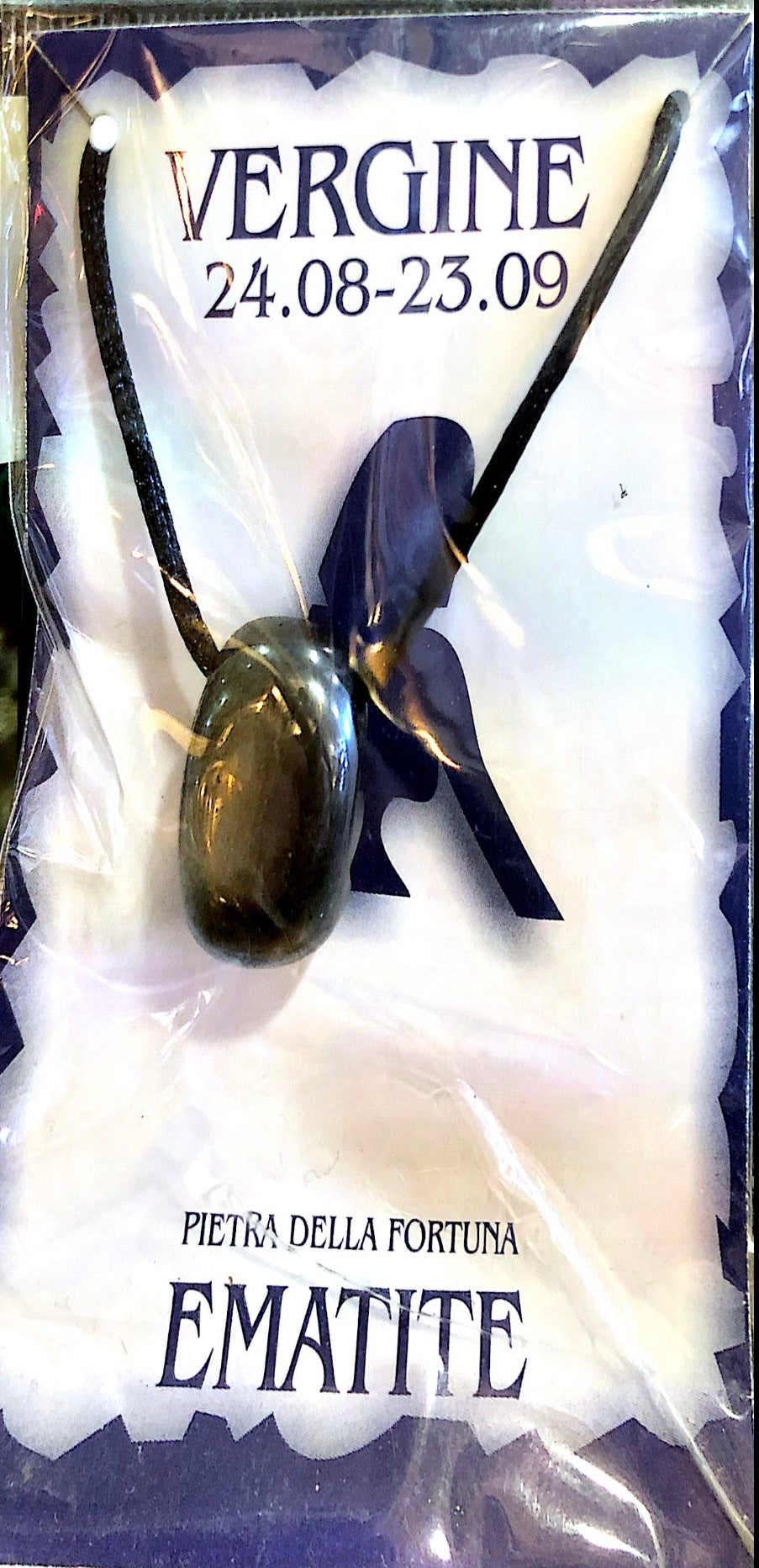 Collana con ciondolo Ematite segno Vergine