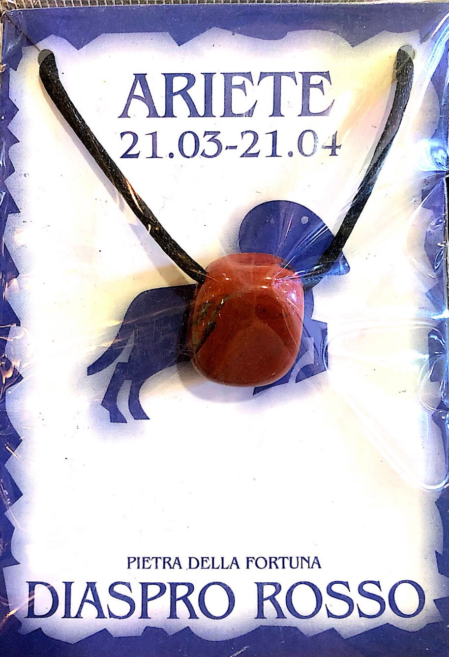 Collana con ciondolo Diaspro rosso segno Ariete