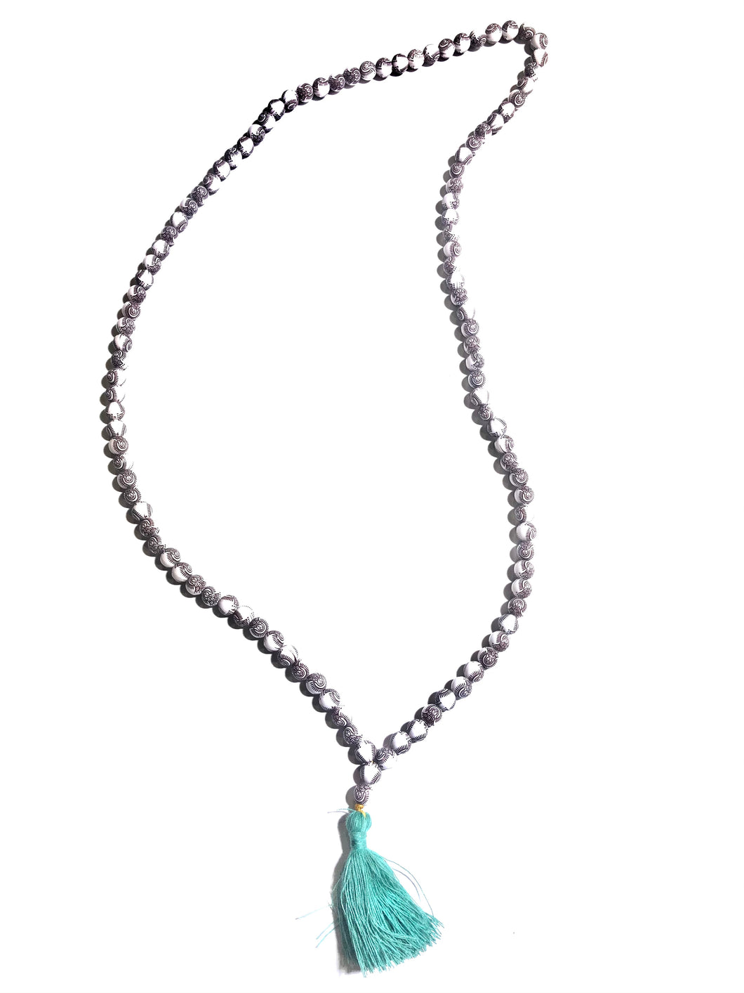 Mala tibetano in osso di Yak inciso