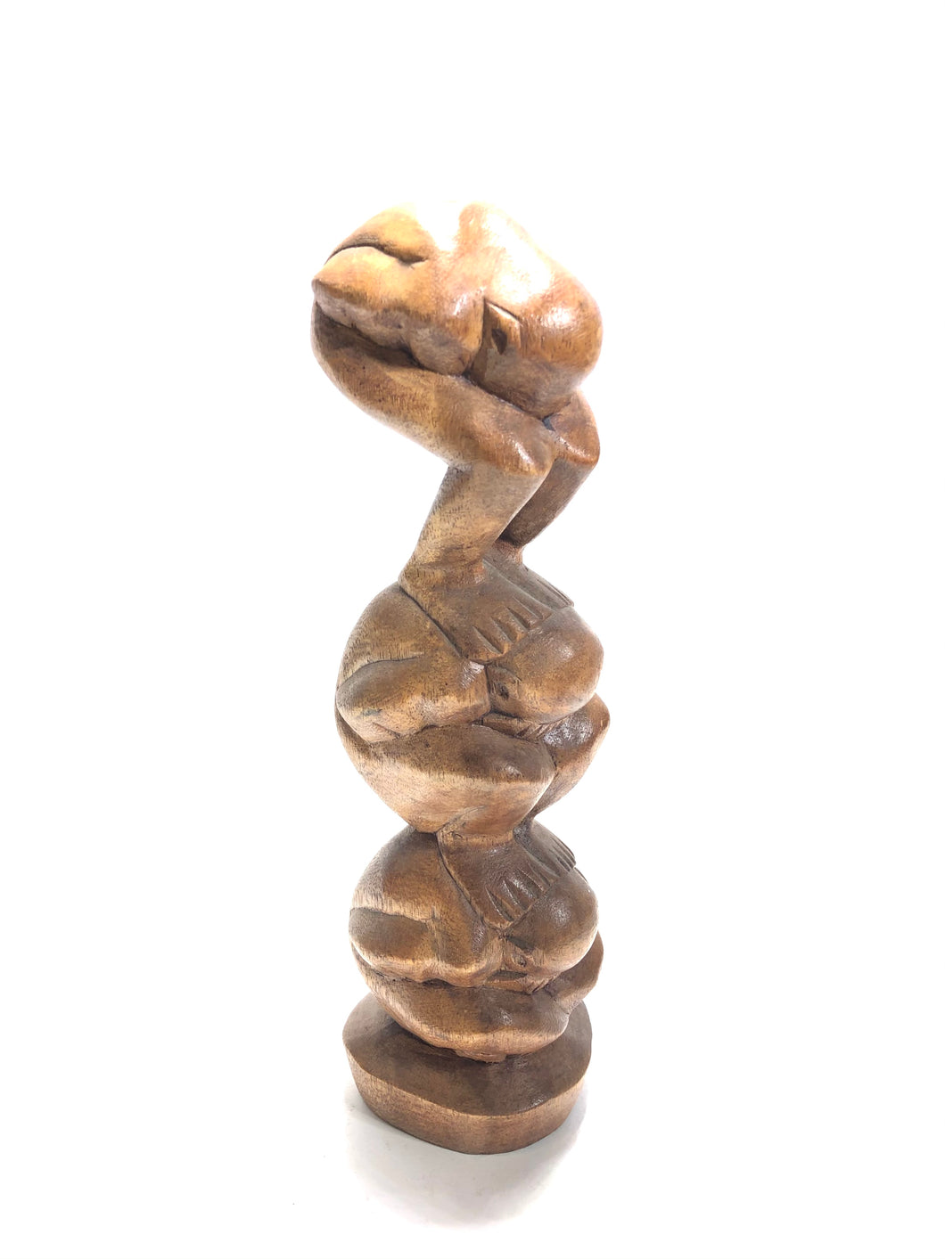 Statua in legno tre pensatori Yogi 28 cm