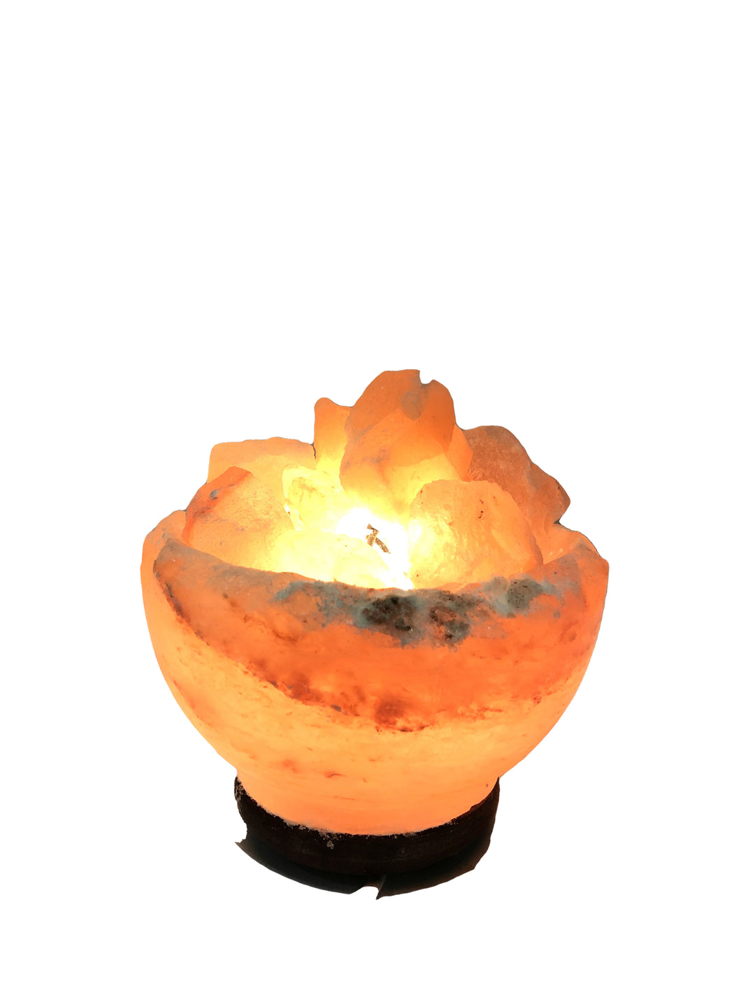 Lampada di sale dell'Himalaya con pietre grezze