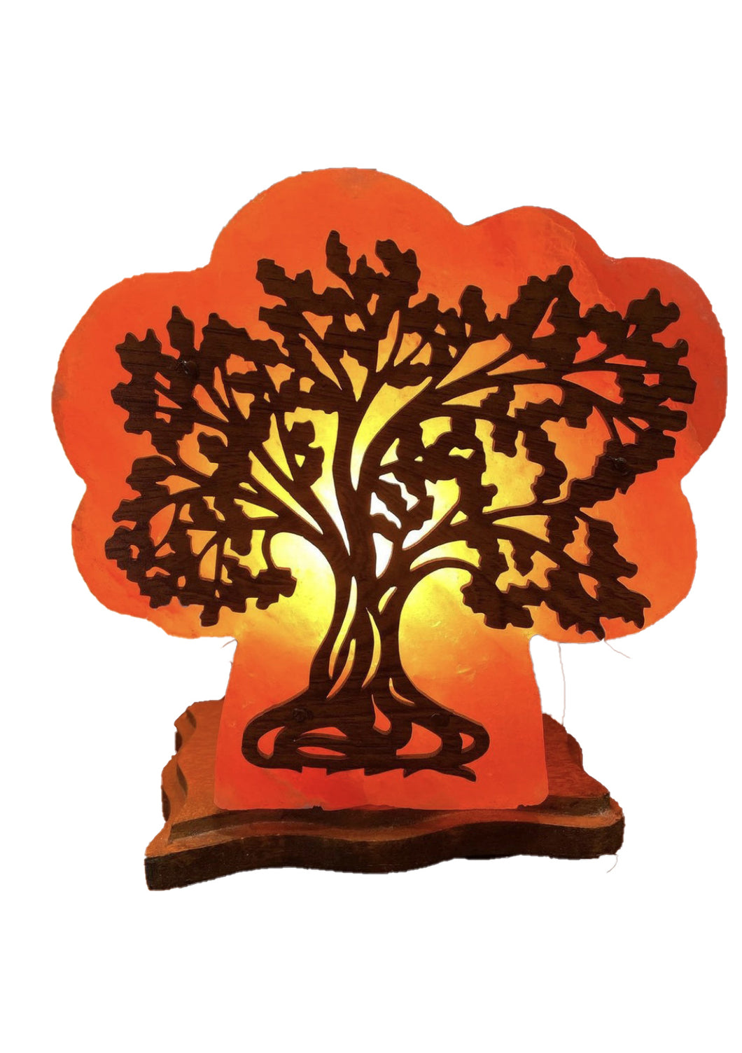 Lampada di sale himalayano originale con albero della vita