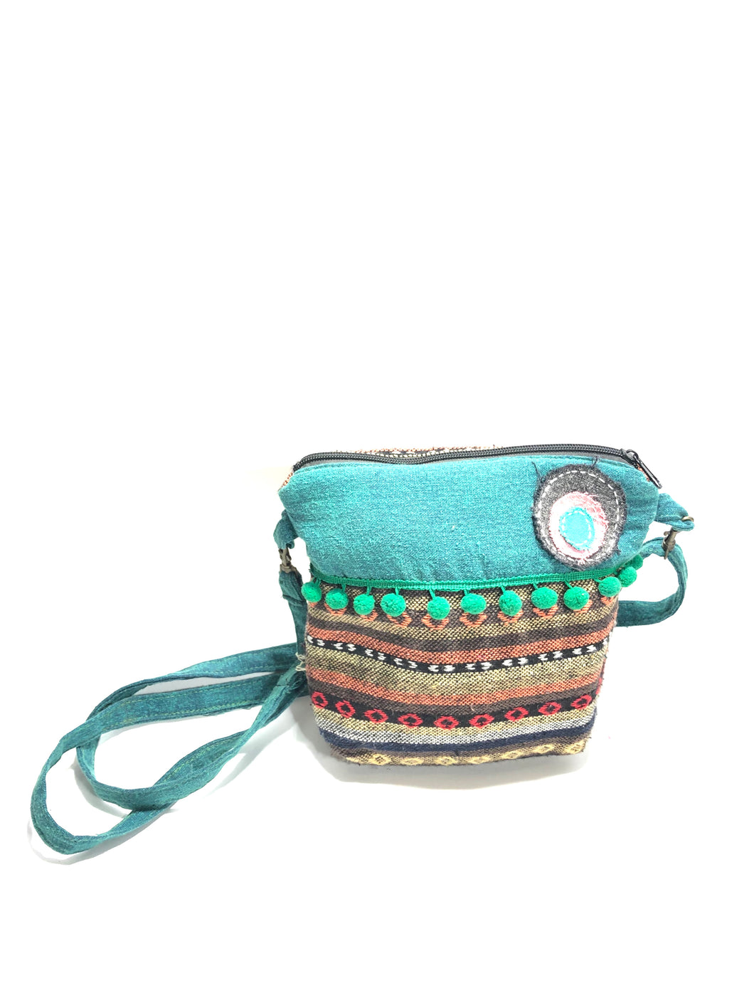 Borsa etnica in tessuto a tracolla in due colorazioni