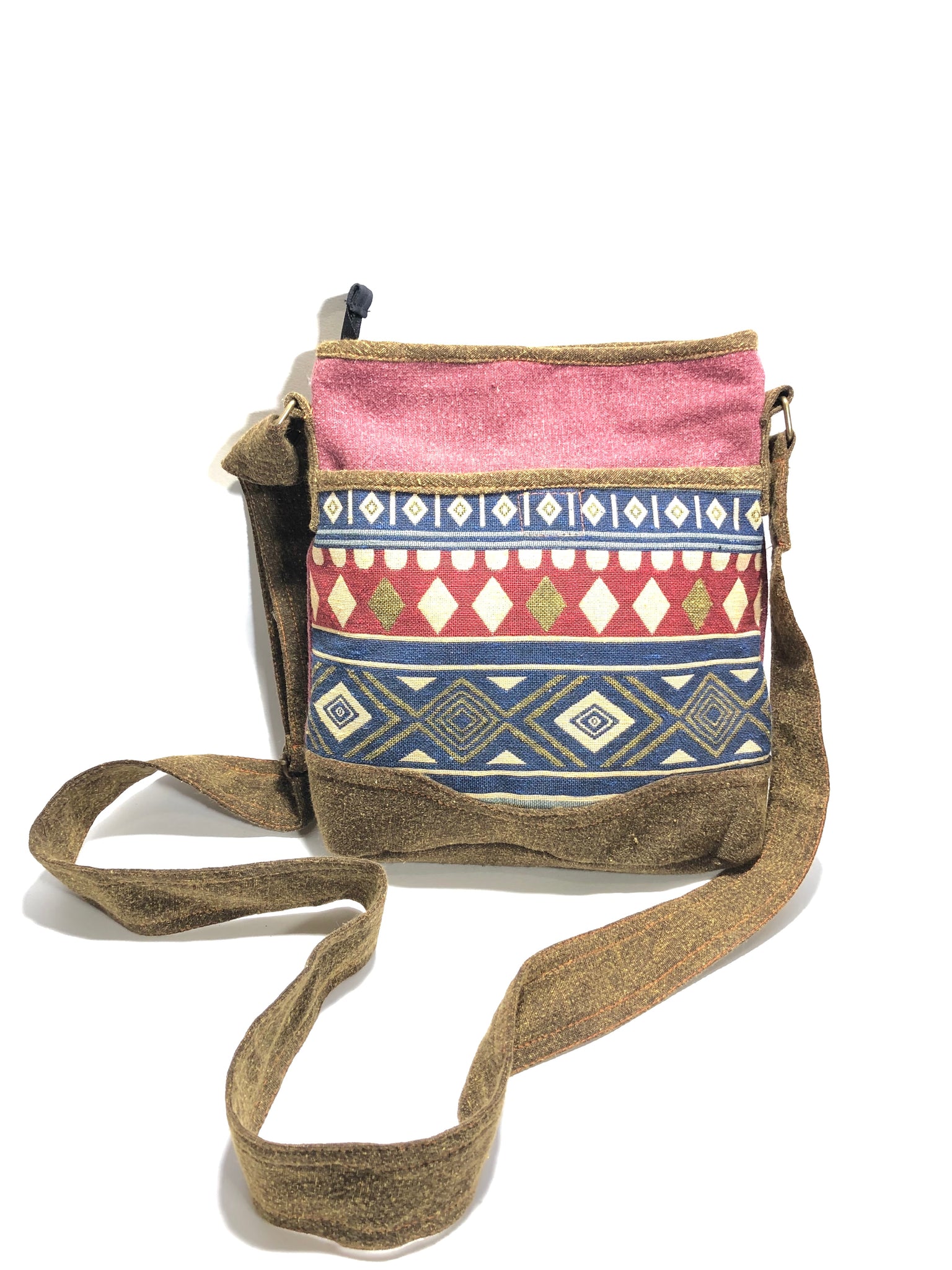 Borsa etnica in tessuto a tracolla in quattro colorazioni