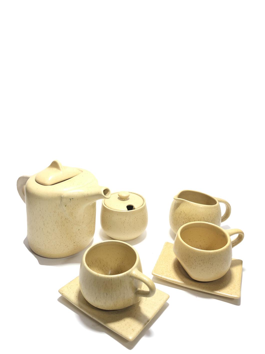 Set di tazzine thailandesi in ceramica color crema