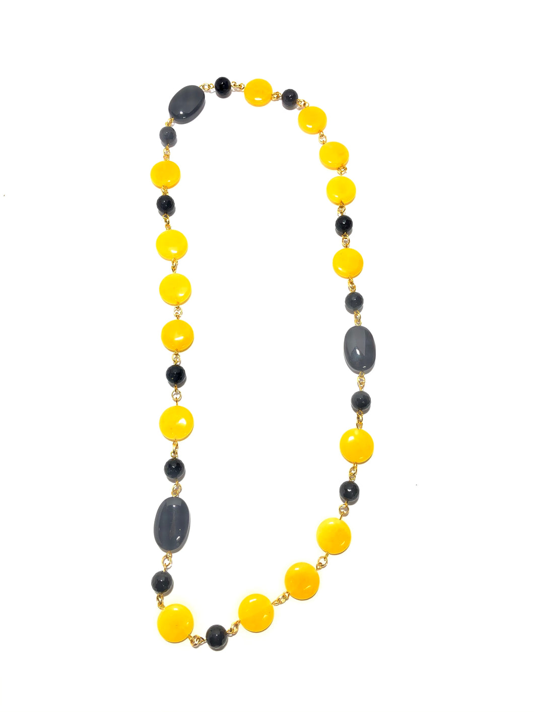 Collana in agata gialla e nera