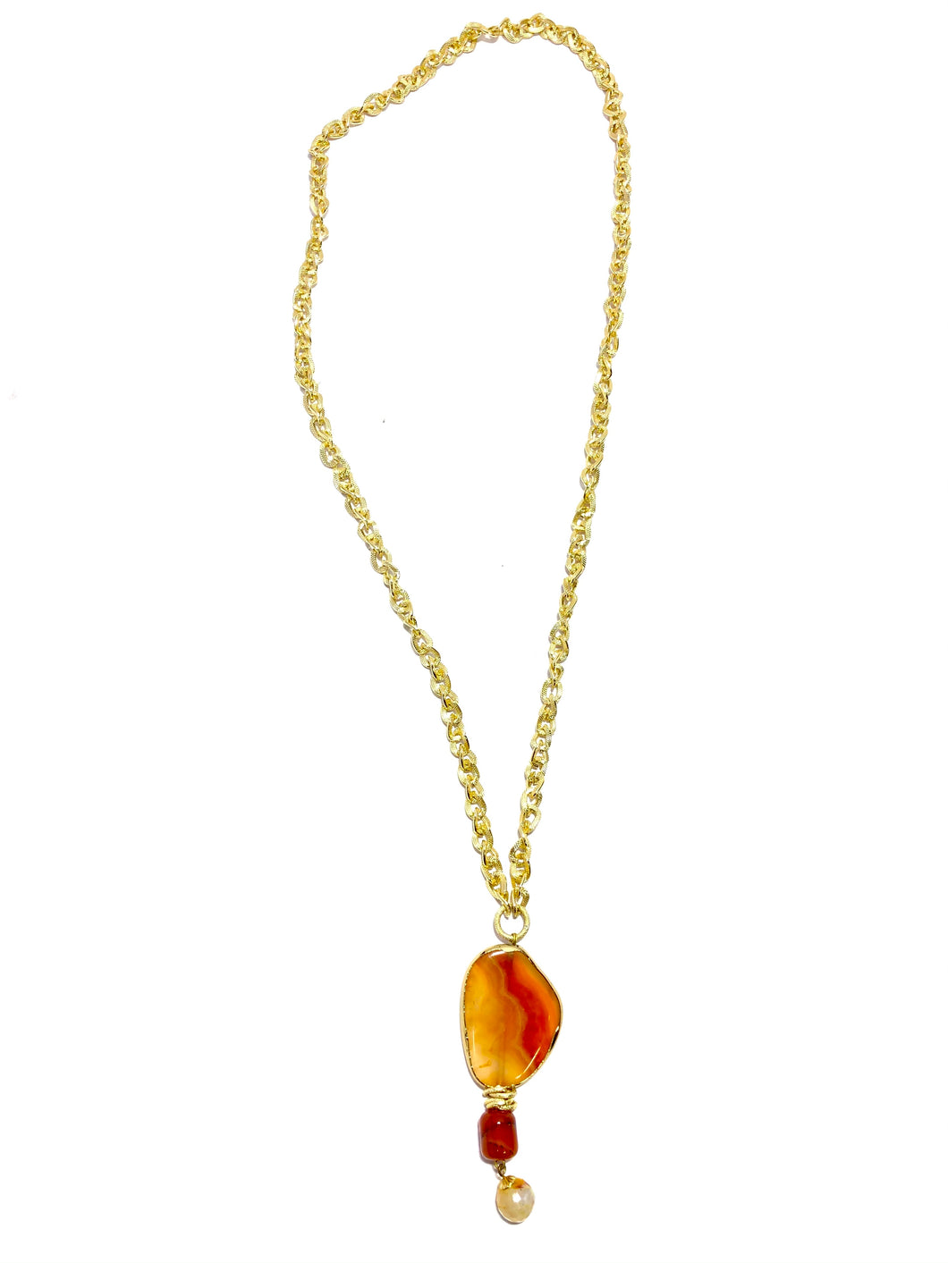 Collana con agata e pietra di fiume