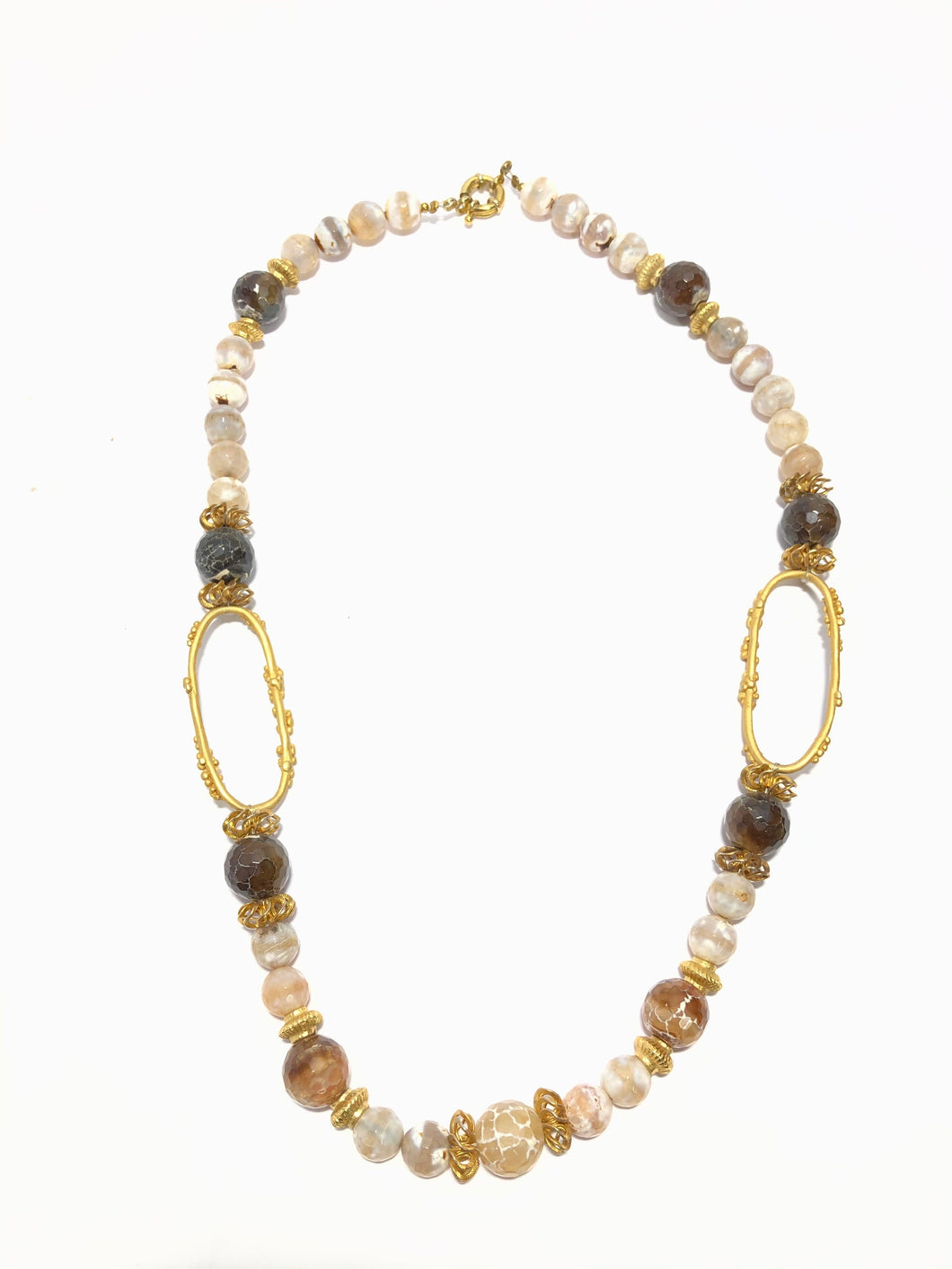 Collana in ottone e pietre dure