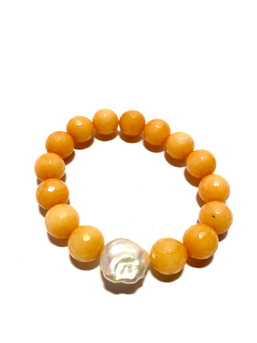 Bracciali in agate arancioni e pietra di fiume