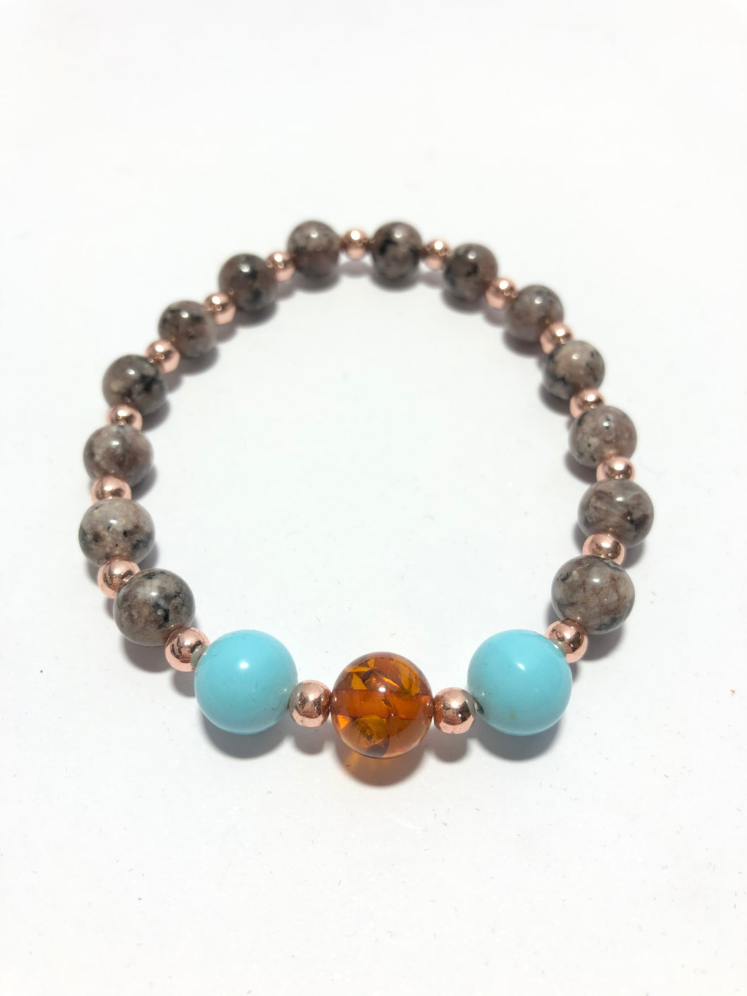 Bracciale in pietre dure, ematite rosa e resina