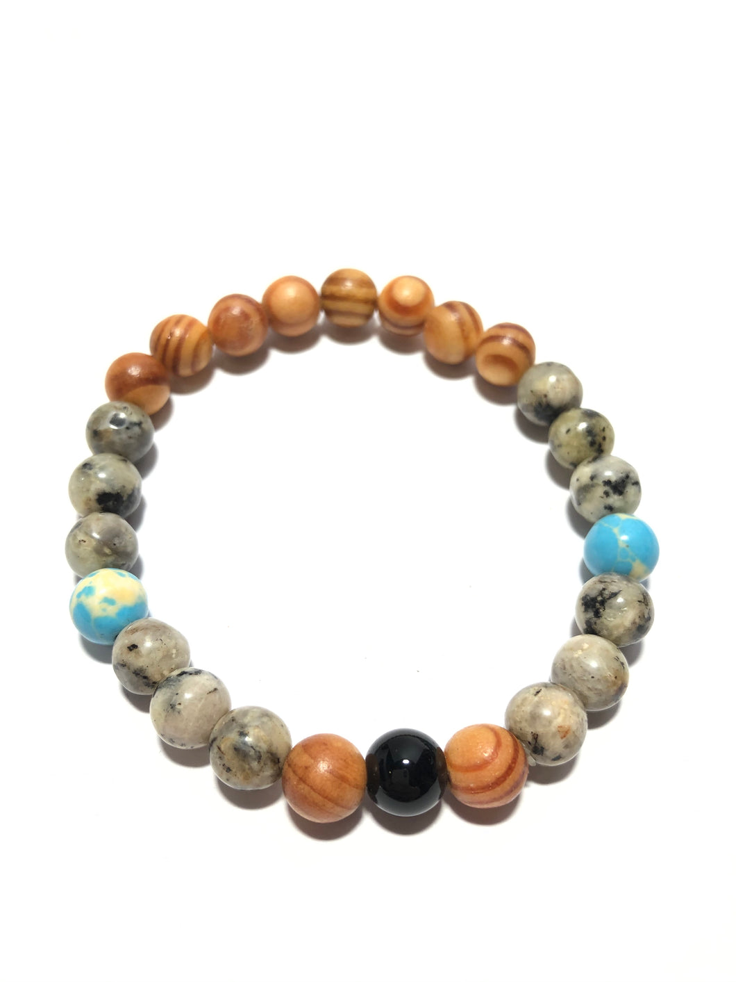 Bracciale in pietre dure e legno
