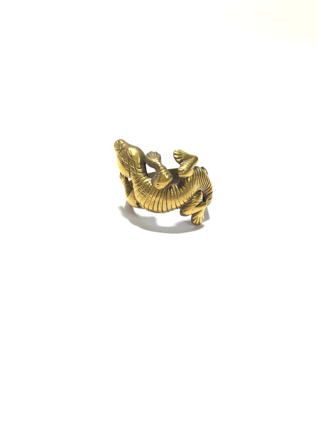Anello in ottone con lucertola misura 19