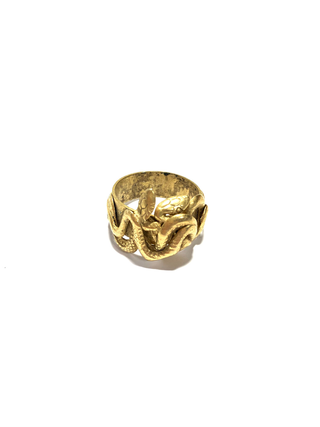Anello in ottone con serpente misura 17