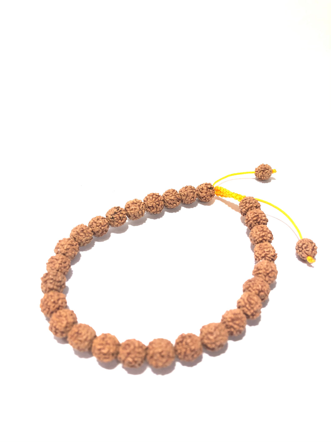 Bracciale in semi di Rudra con cotone giallo
