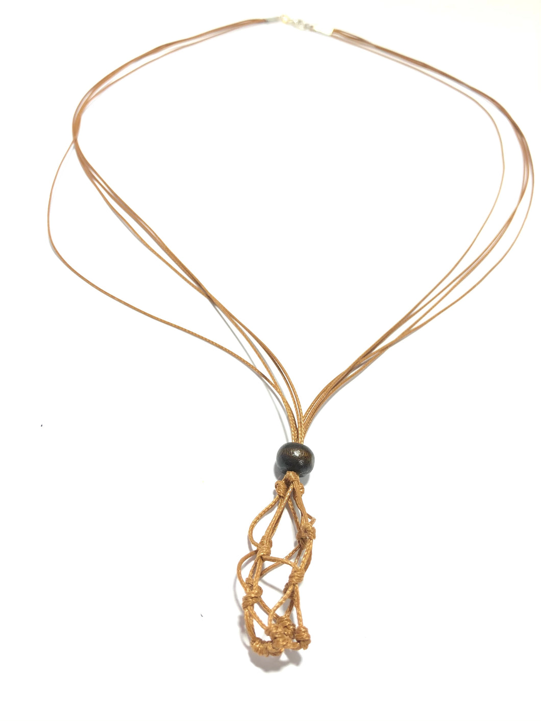 Collana porta pietra in cotone color beige