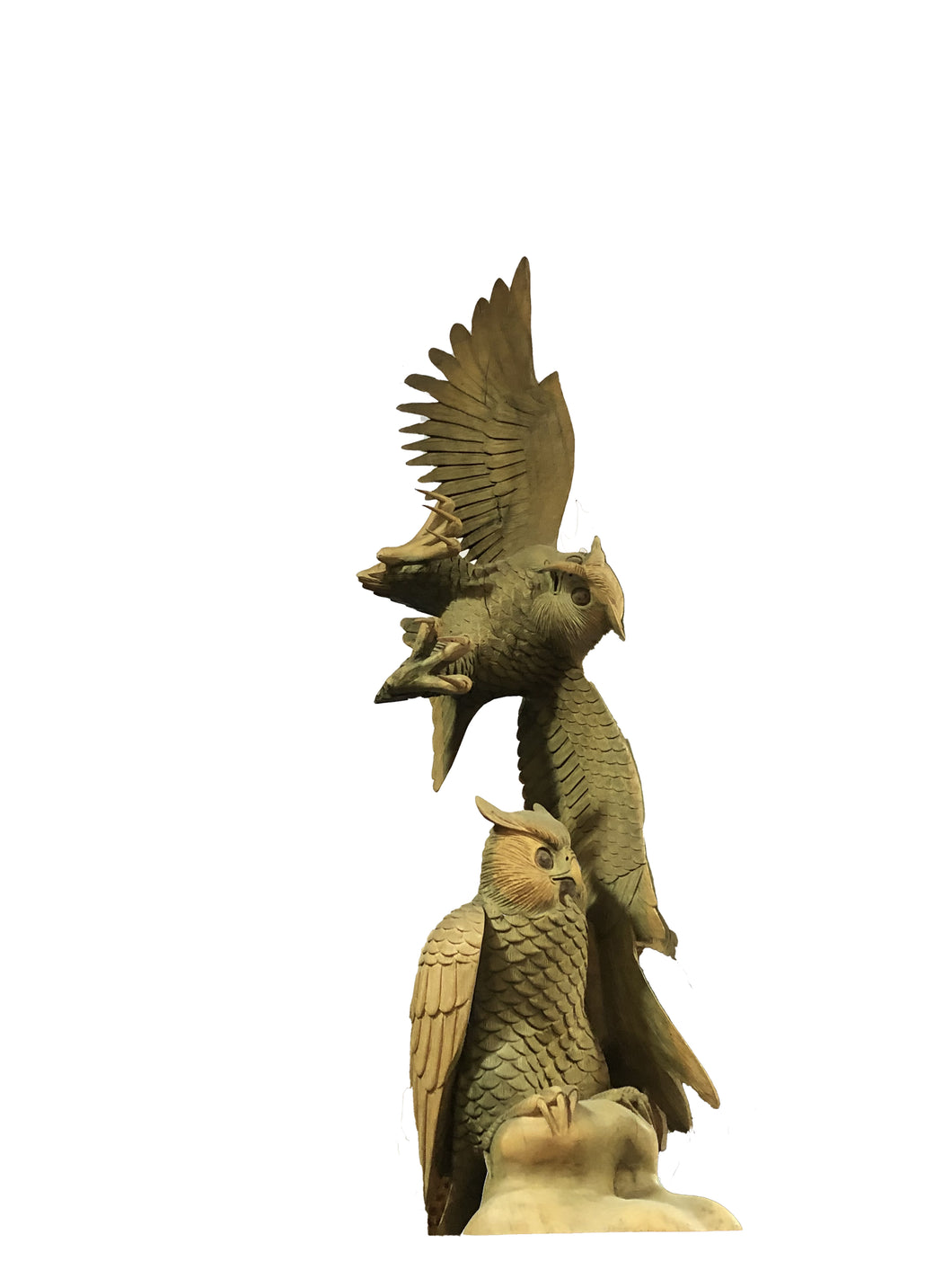 Statua due Civette portafortuna