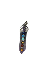Carica l&#39;immagine nel visualizzatore di Gallery, Ciondoli con pietra dura e pietre dei 7 chakra in 6 diverse pietre 5 cm
