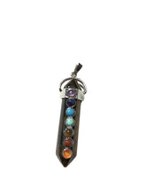 Carica l&#39;immagine nel visualizzatore di Gallery, Ciondoli con pietra dura e pietre dei 7 chakra in 6 diverse pietre 5 cm
