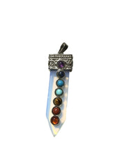 Carica l&#39;immagine nel visualizzatore di Gallery, Ciondoli con pietra dura e pietre dei 7 chakra in 6 diverse pietre 5 cm

