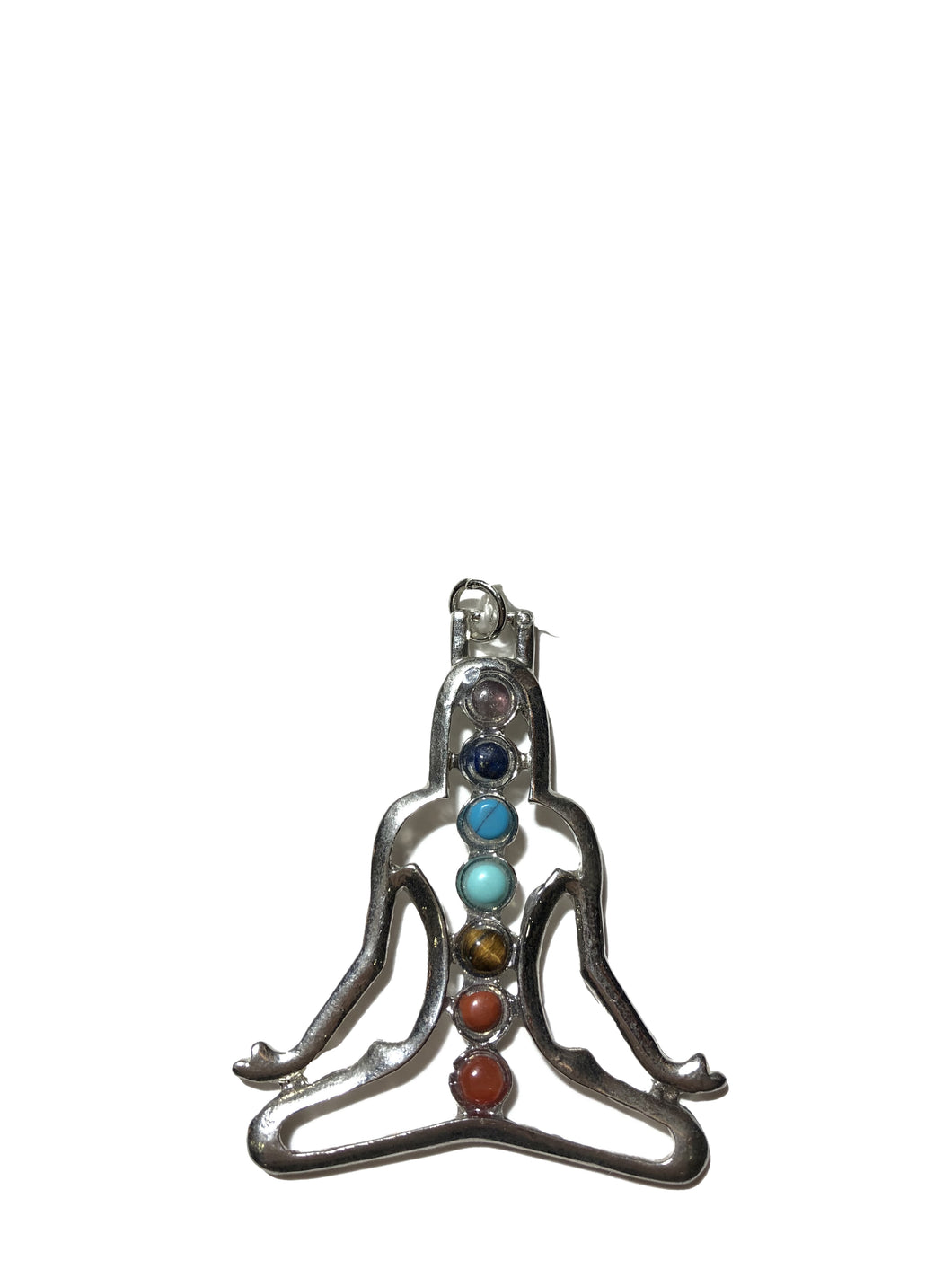 Ciondolo con i 7 chakra donna in meditazione