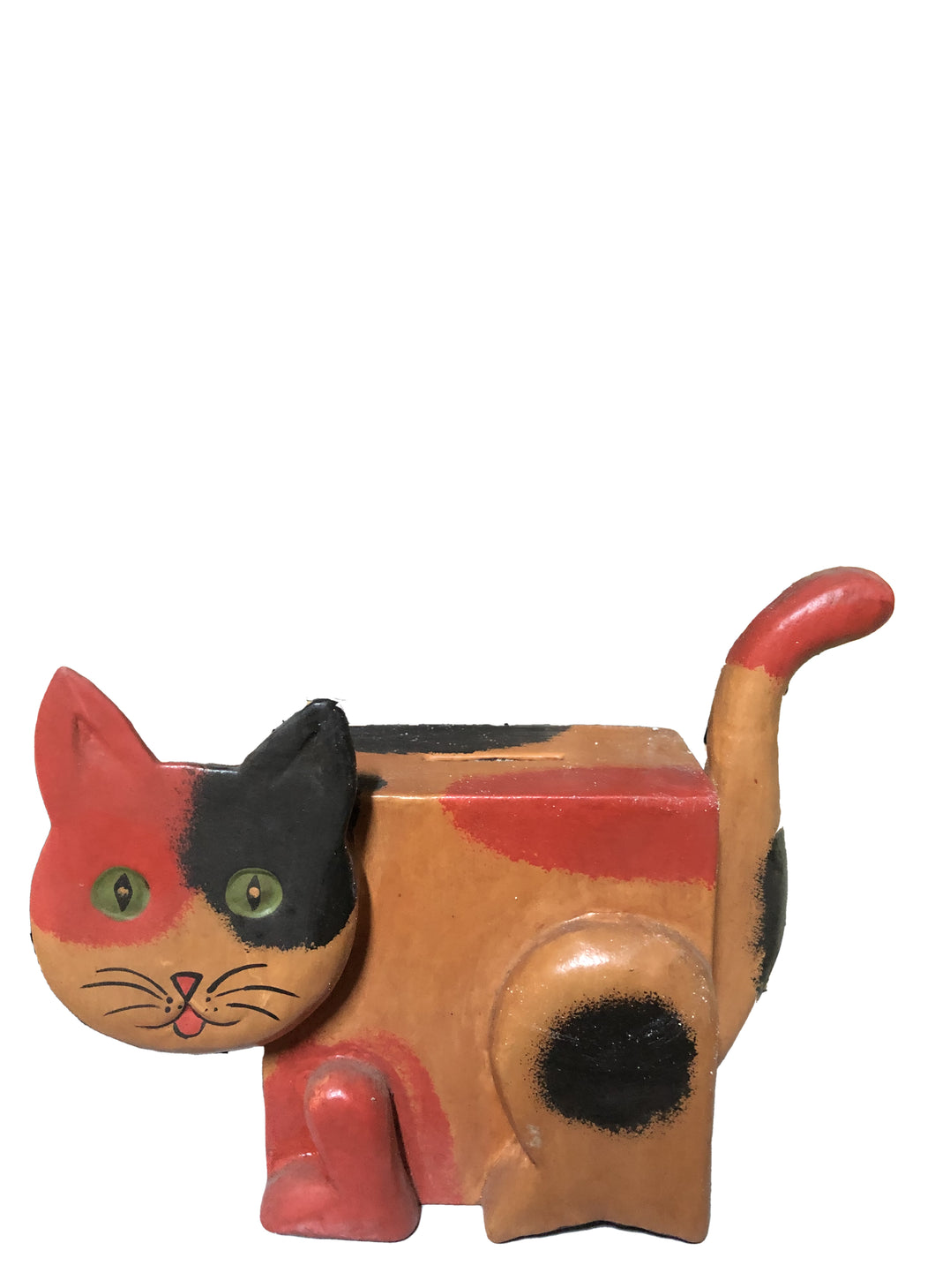 Salvadanaio in legno con gatto