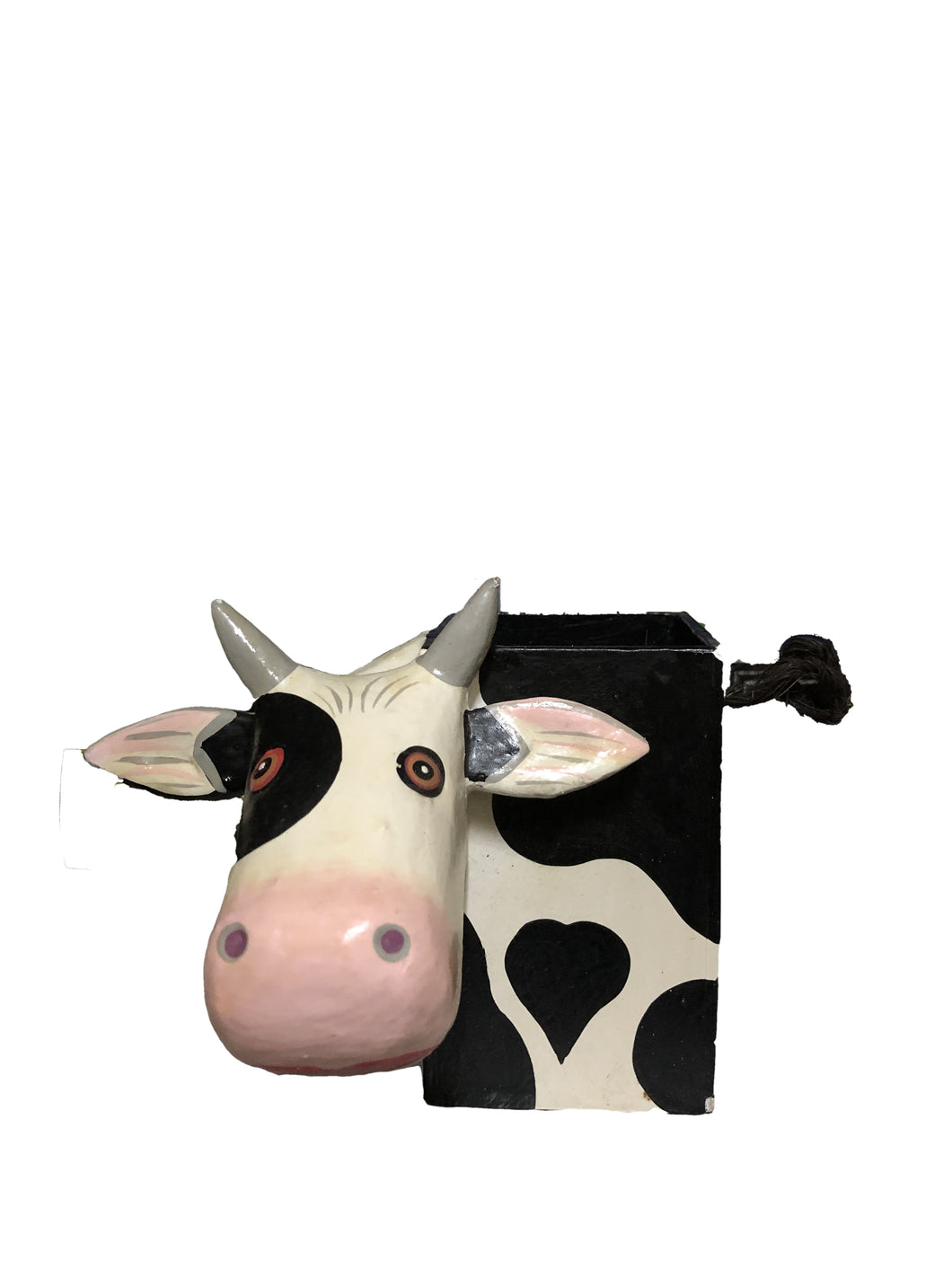 Portapenne in legno con mucca