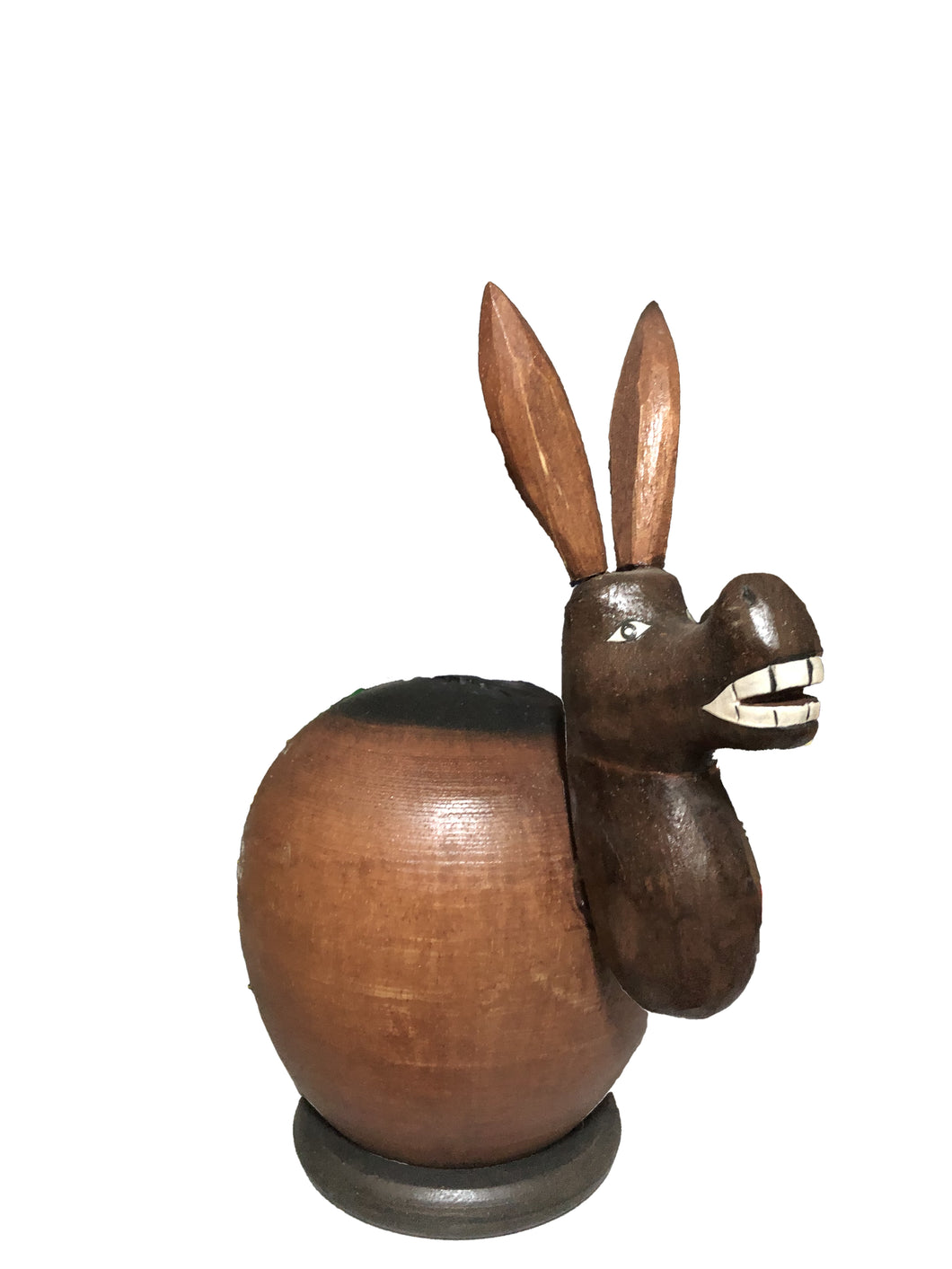 Salvadanaio in legno con asino