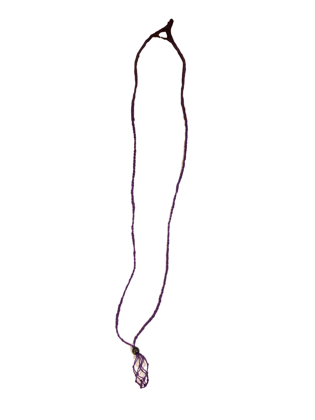 Collana porta pietra in puro cotone viola