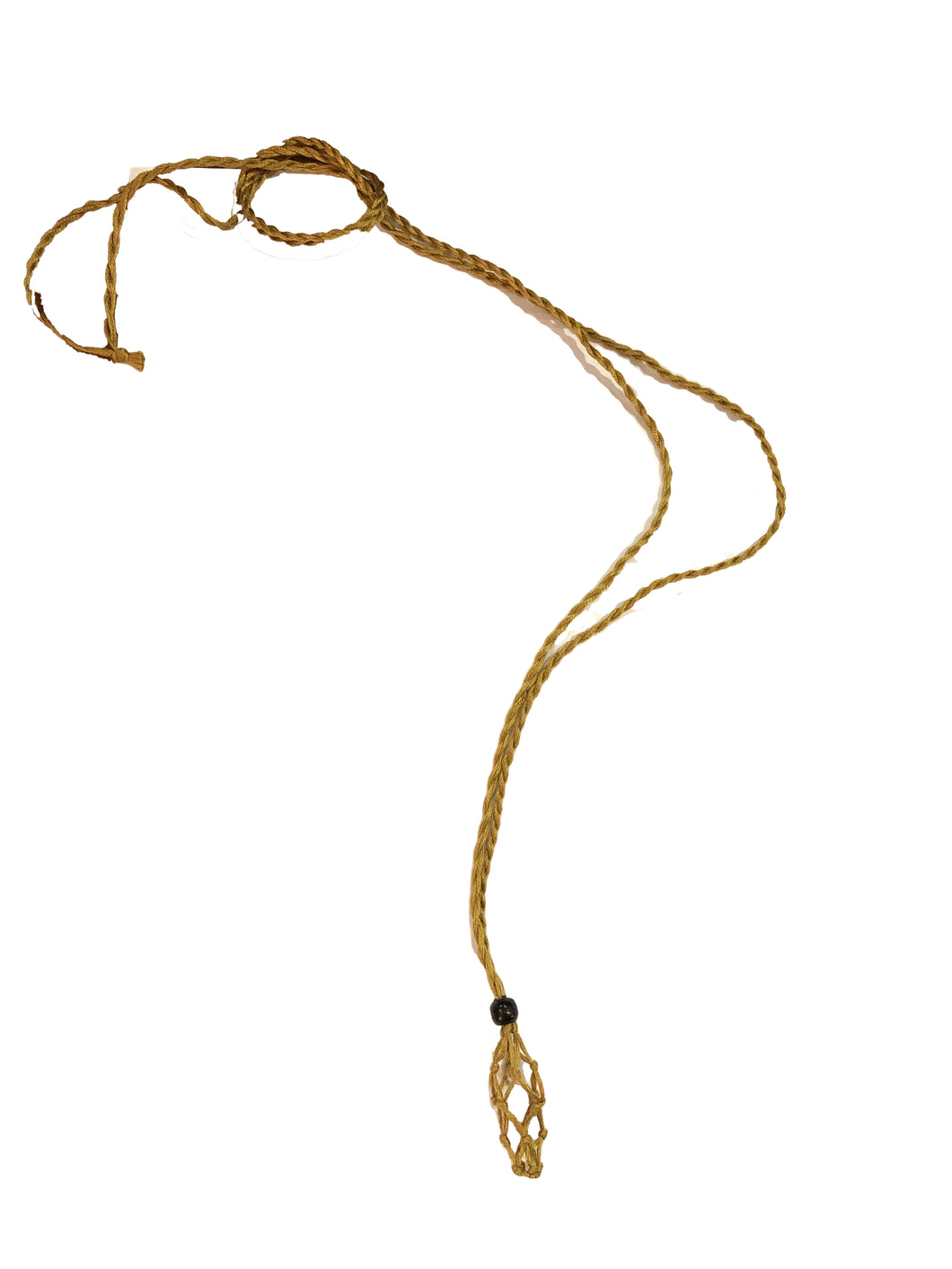 Collana porta pietra in puro cotone beige
