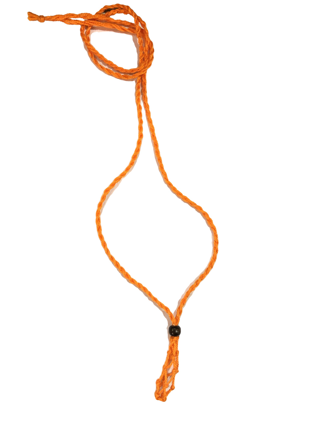 Collana porta pietra in puro cotone arancione