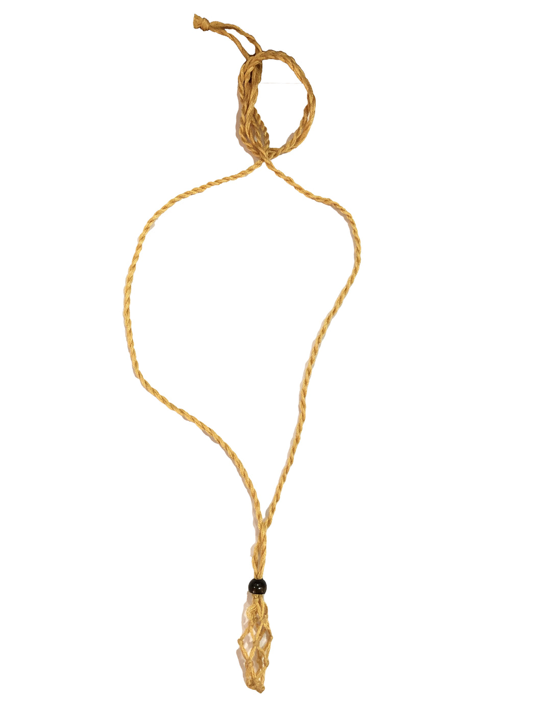 Collana porta pietra in puro cotone beige chiaro