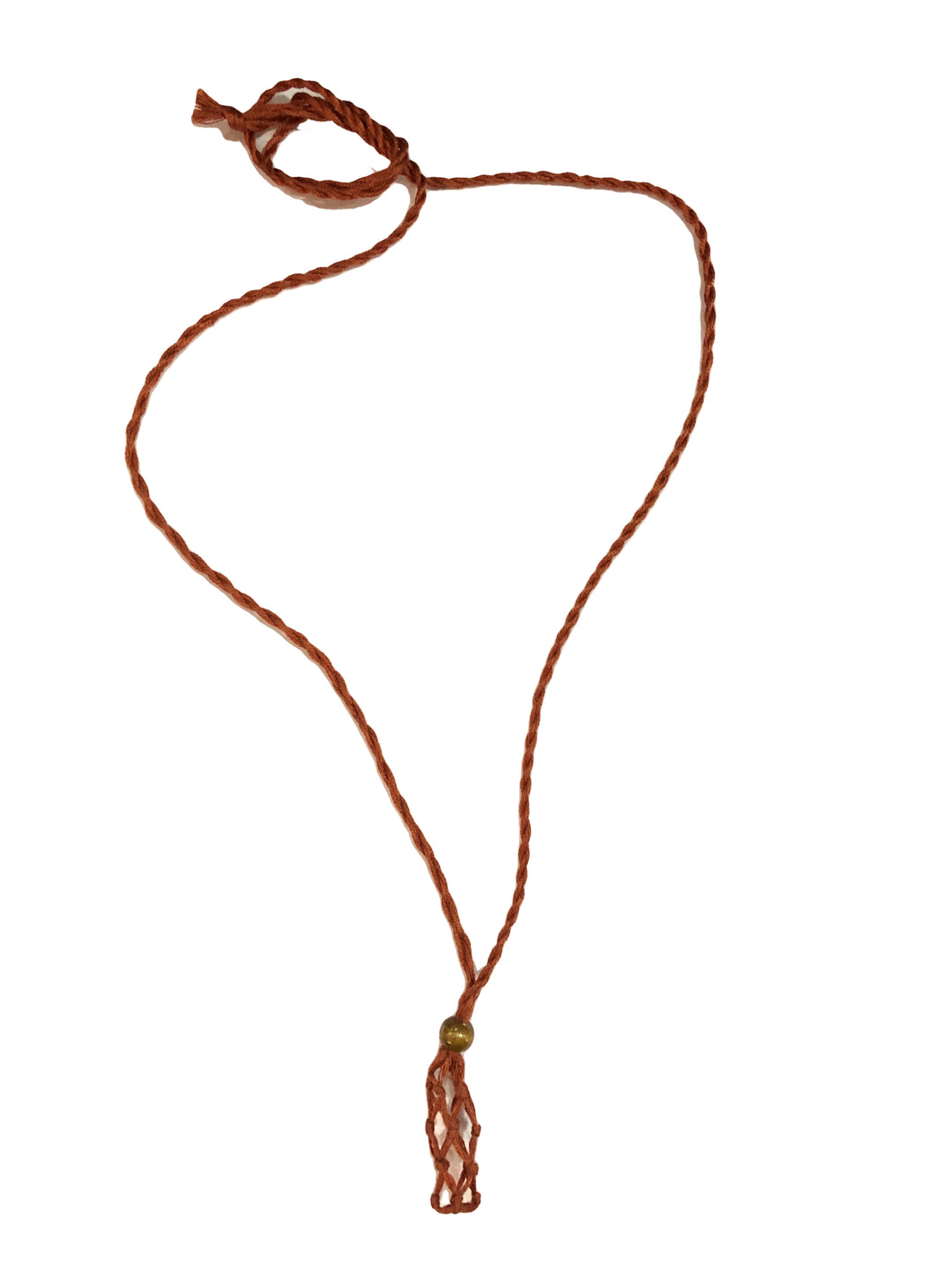 Collana porta pietra in puro cotone color ruggine