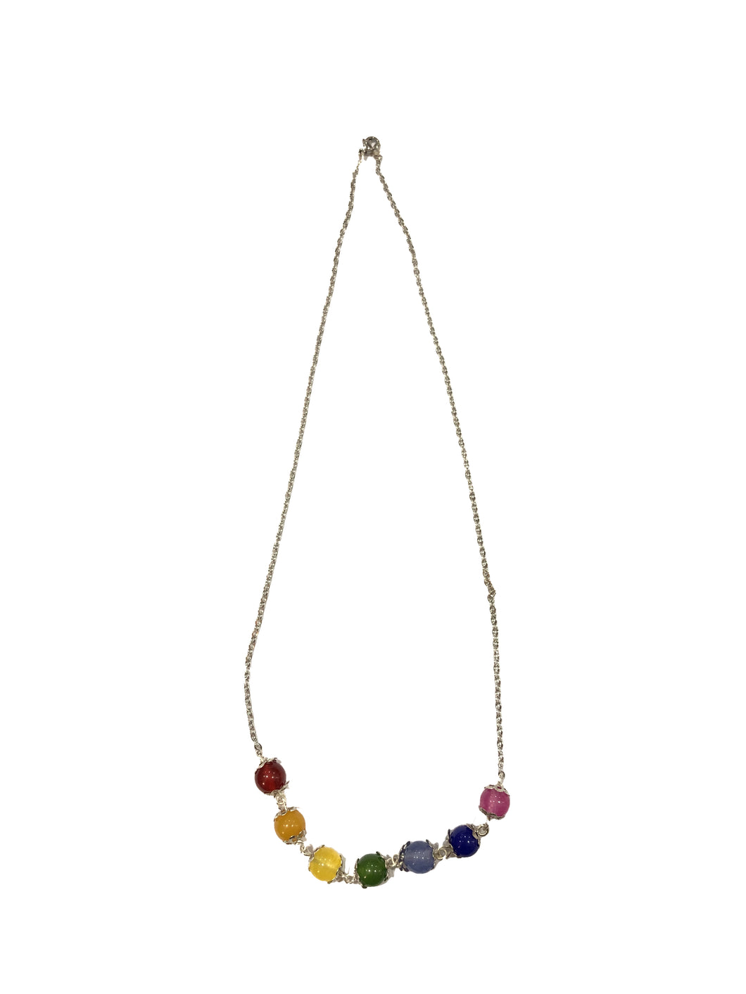 Collana in acciaio con pietre dure dei 7 chakra