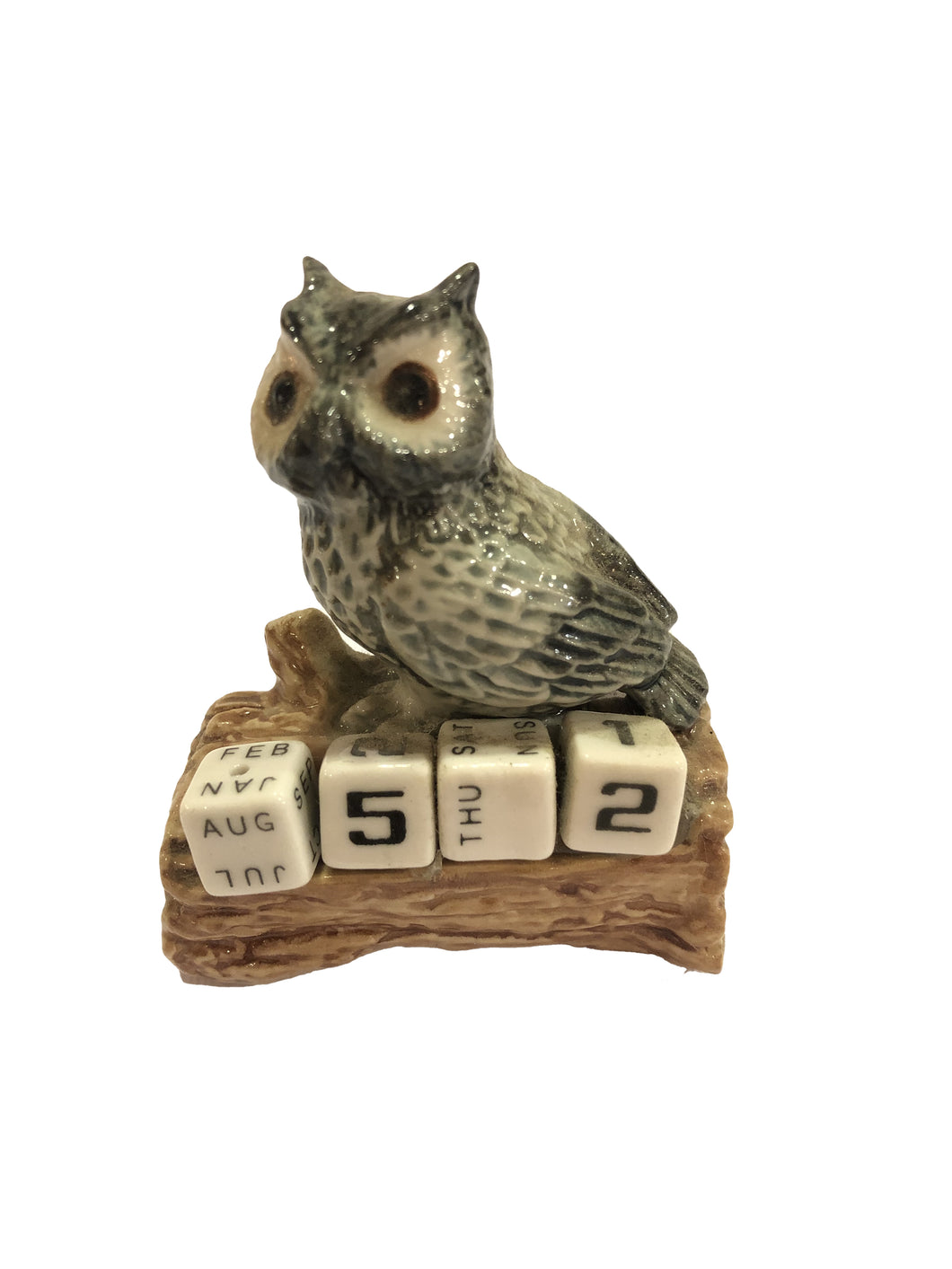 Calendario in ceramica con civetta