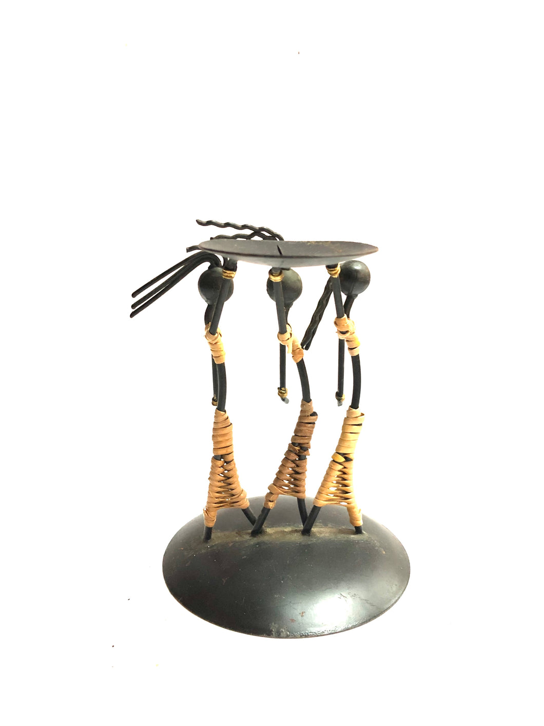 Portacandela in ferro battuto con omino