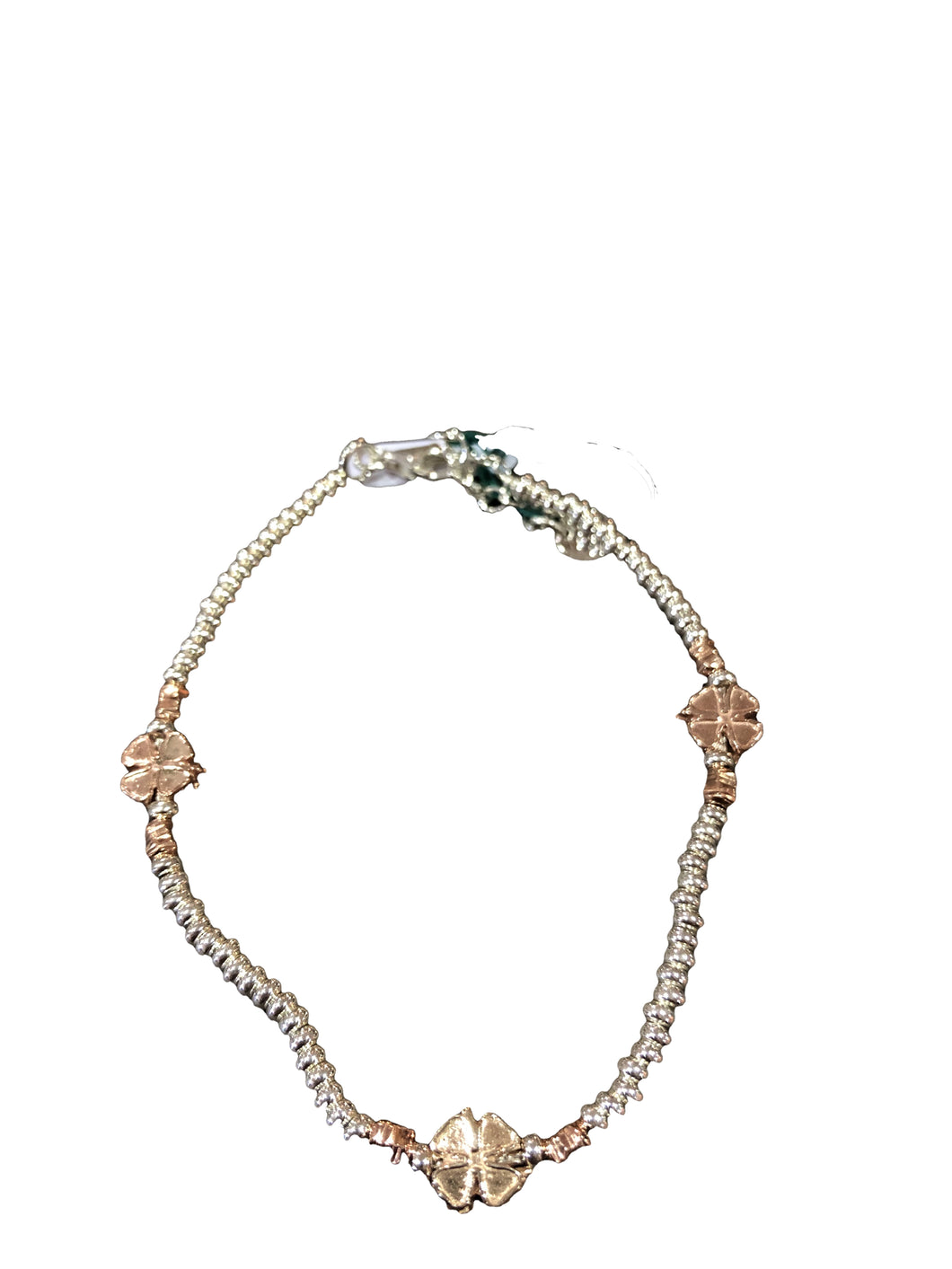 Bracciale in argento 925 con quadrifogli color rosato