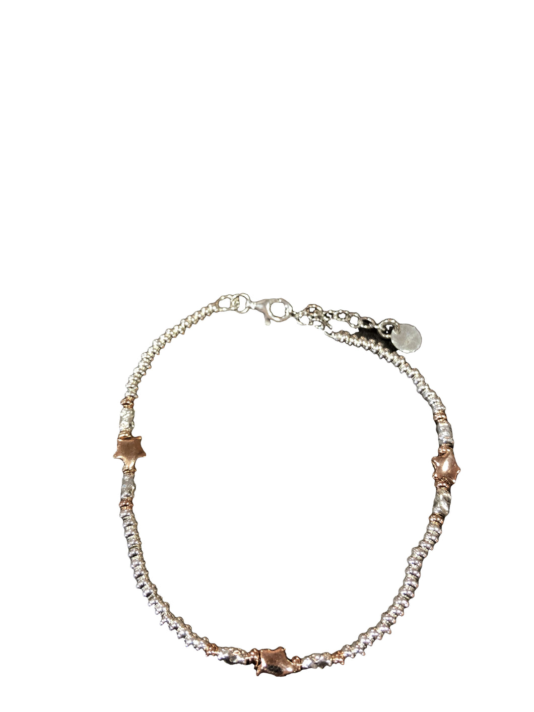 Bracciale in argento 925 con stelle color rosato