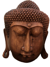 Carica l&#39;immagine nel visualizzatore di Gallery, Volto di Buddha in legno da parete

